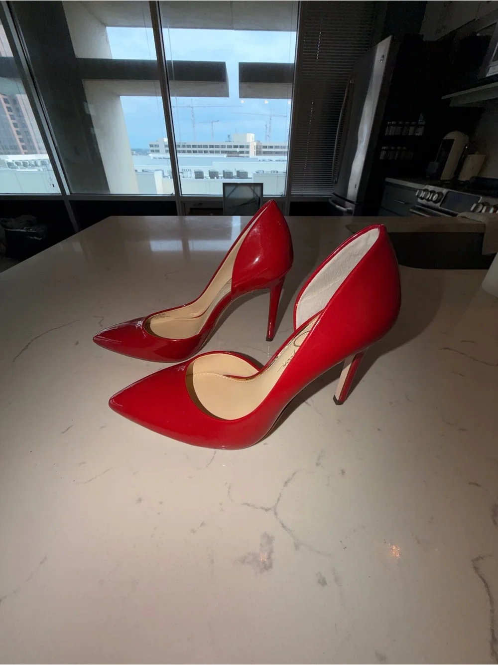 Jessica Simpson Prizma Patent d'Orsay Pumps: Red Muse